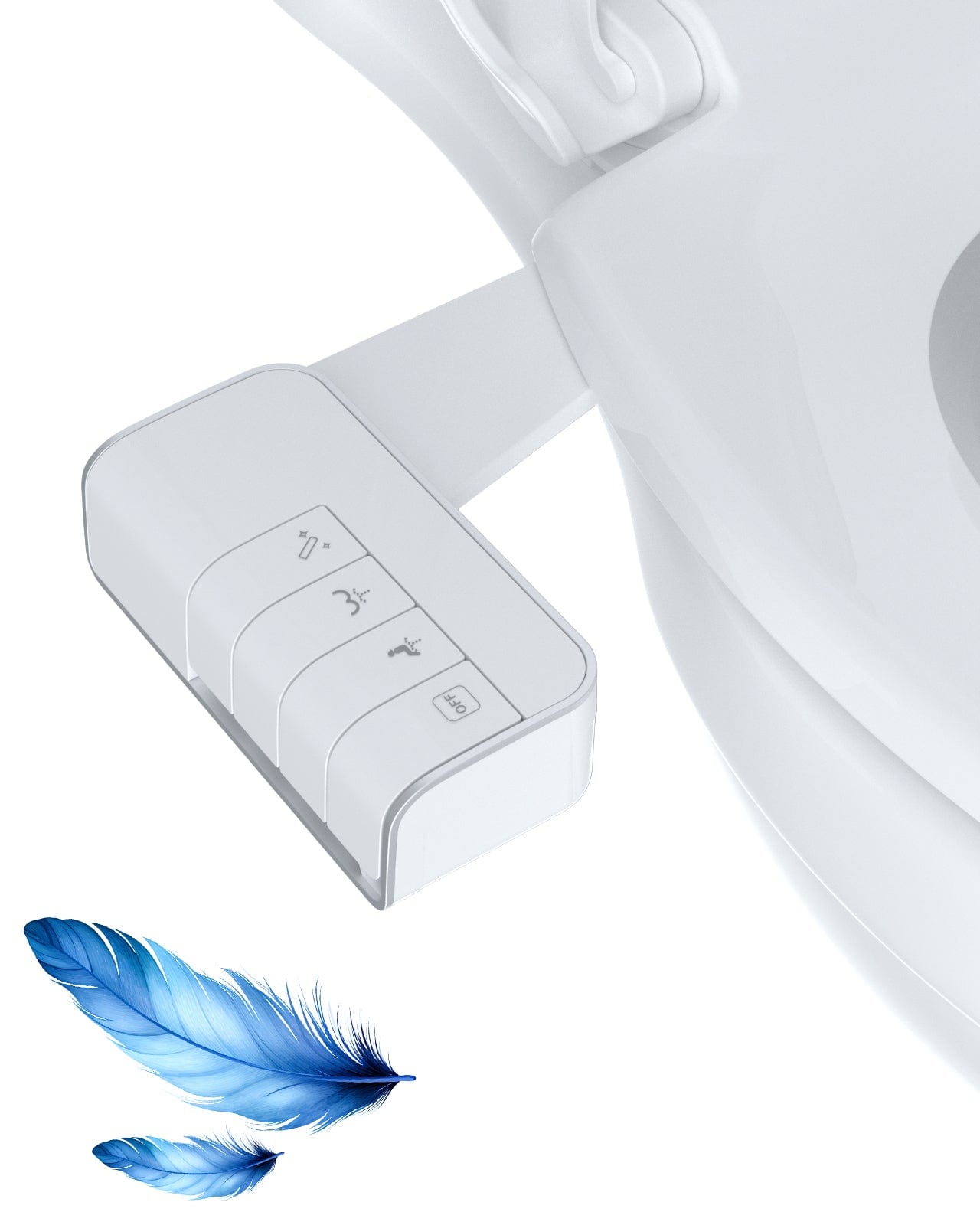 Hibbent Bidet Hibbent Bidet Attachment for Toilet, Non-Electric Dual Nozzle for Frontal & Rear Wash, Adjustable Water Pressure Control, Fresh Water Bidet Toilet Seat, Self Cleaning Water Sprayer, White