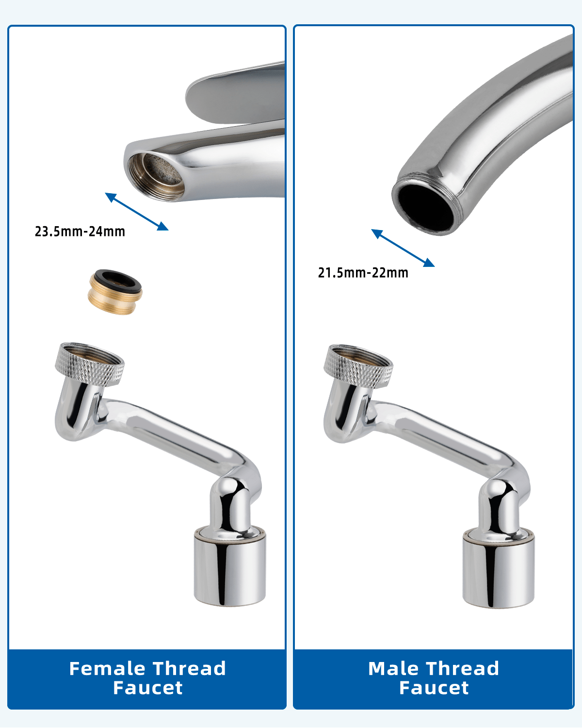 Hibbent Faucet Accessories Hibbent 1080° Swivel Faucet Extender, Metal Rotatable Sink Faucet Aerator with Brass Extension, Dual Function 2 Modes Kitchen & Bathroom Sink Sprayer, Faucet Attachment for Gargle/Eye/Face Washing