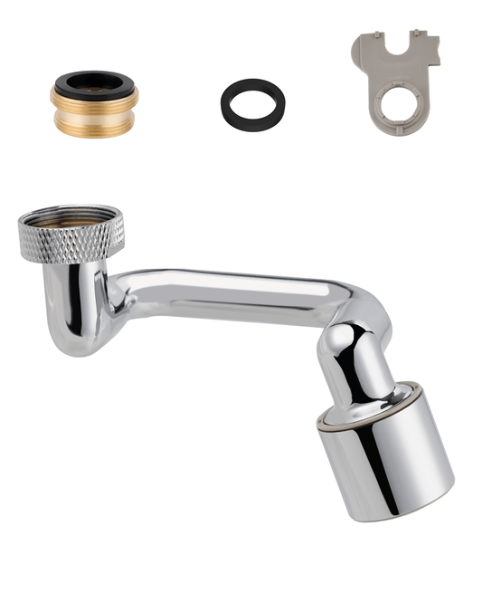 Hibbent Faucet Accessories Hibbent 1080° Swivel Faucet Extender, Metal Rotatable Sink Faucet Aerator with Brass Extension, Dual Function 2 Modes Kitchen & Bathroom Sink Sprayer, Faucet Attachment for Gargle/Eye/Face Washing