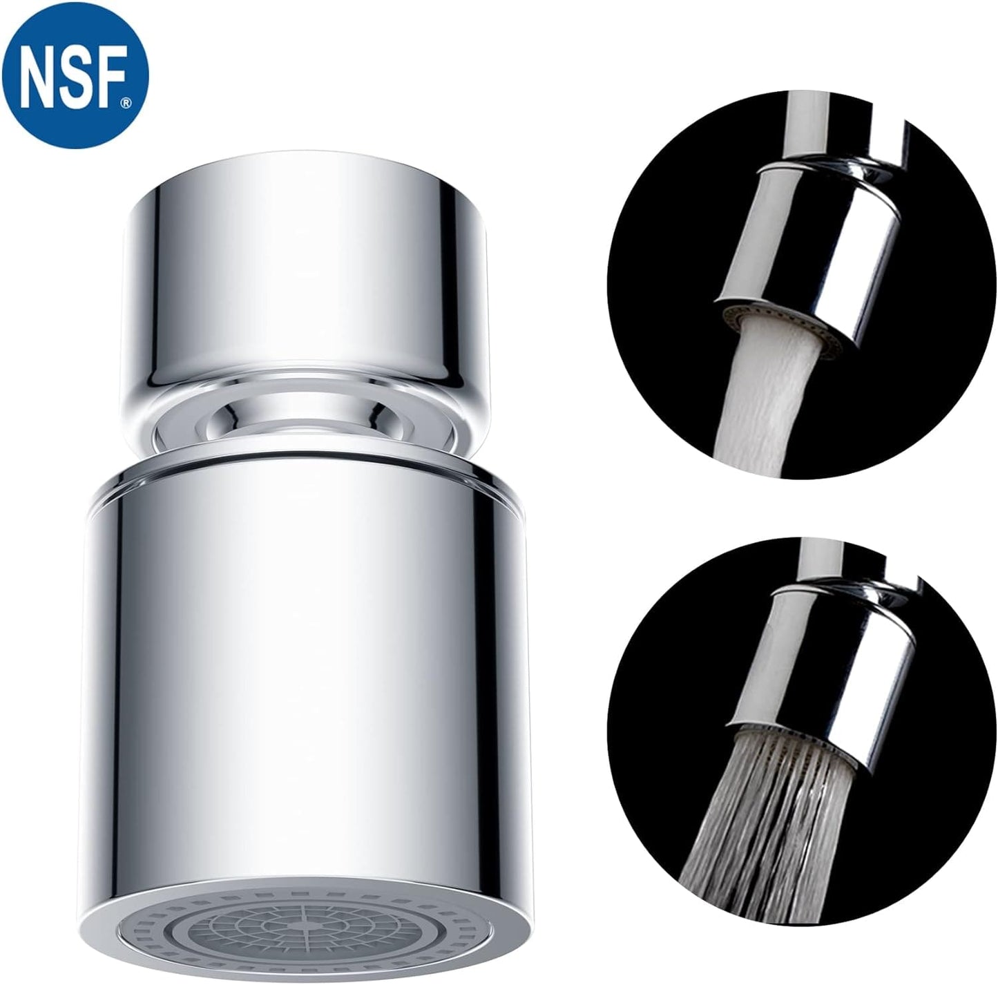 Hibbent Faucet Aerator Faucet Aerator 360° Swivel Kitchen & Bathroom Sink Aerator NSF & CUPC Certified