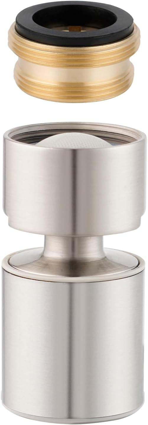 Hibbent Faucet Aerator Hibbent NSF 61 Certified Faucet Aerator, CUPC Certification 360 Degree Swivel Kitchen Sink Aerator, 2-Flow Sprayer Faucet Head, Faucet Replacement Part 55/64 Inch Female Thread Hibbent NSF 61 Certified Faucet Aerator, CUPC Certification 360 Degree Swivel Kitchen Sink Aerator, 2-Flow Sprayer Faucet Head, Faucet Replacement Part 55/64 Inch Female Thread