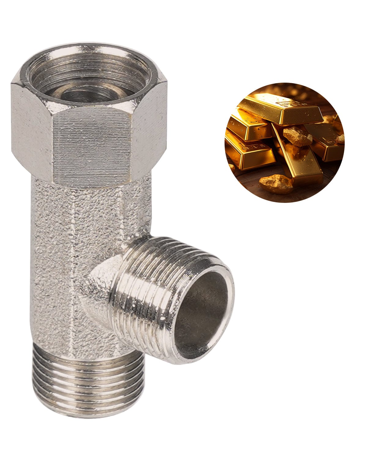 Hibbent Hibbent Bidet T Adapter, Metal T Valve for Bidet(3/8” x 3/8” x 3/8”), 3 Way Tee Connector Bidet Attachment for Toilet