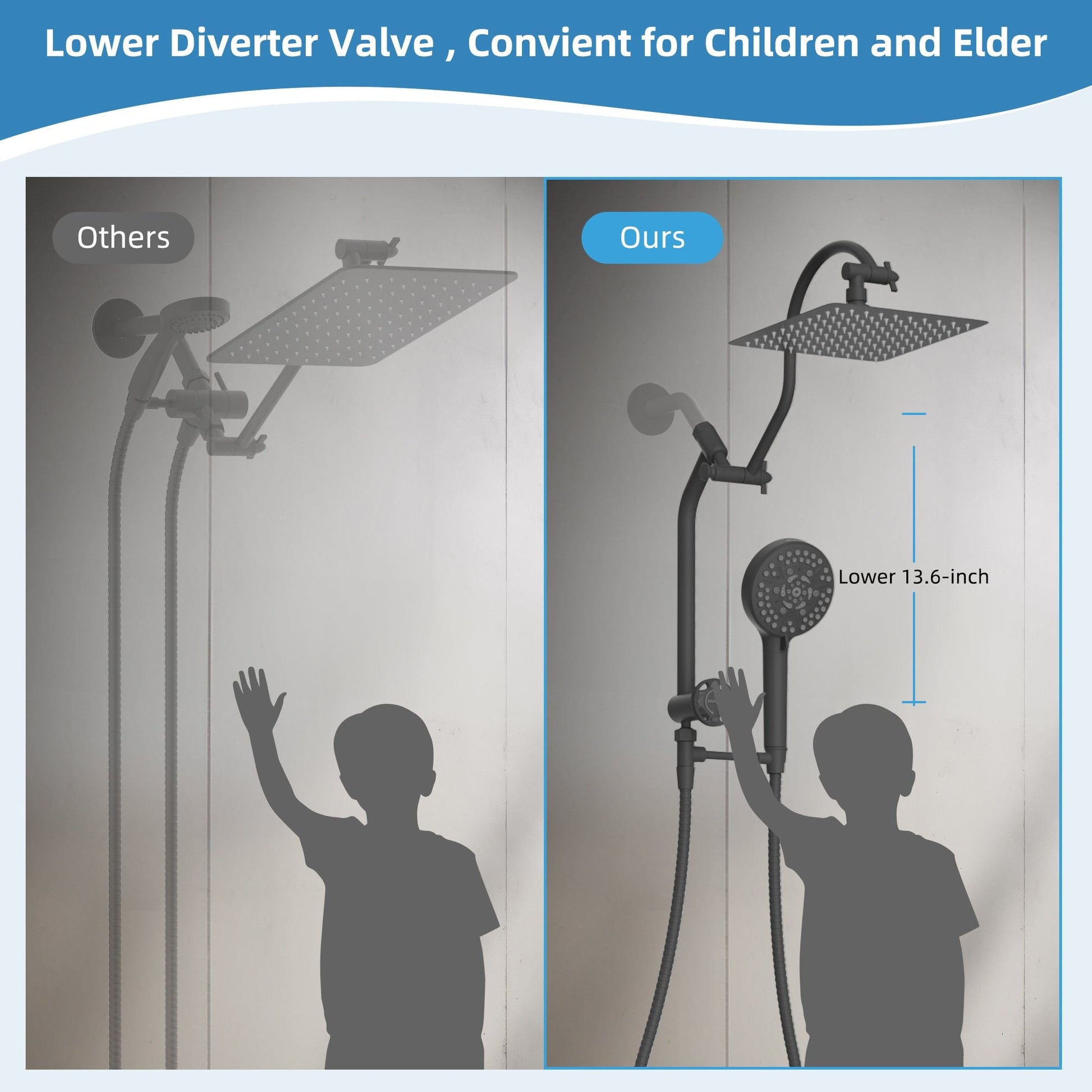 Hibbent Shop TODALER TDLDS040910MB All Metal 10 In High Pressure Rainfall Shower Head Combo with Handheld Sprayer TODALER TDLDS040910MB All Metal 10 In High Pressure Rainfall Shower Head Combo with Handheld Sprayer