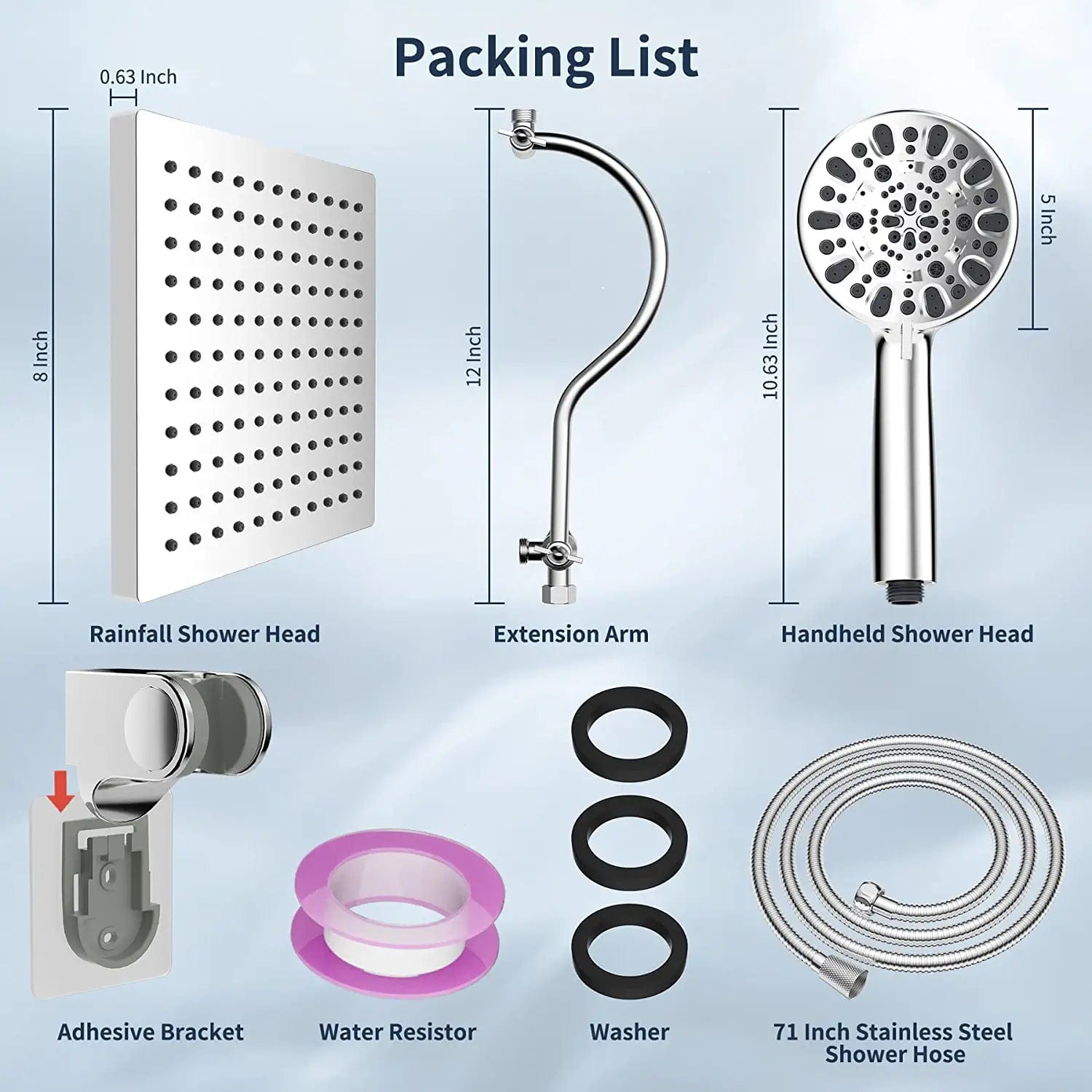 Shower Head, 8 Inch High Pressure Rainfall Shower Head/Handheld orders Shower Combo